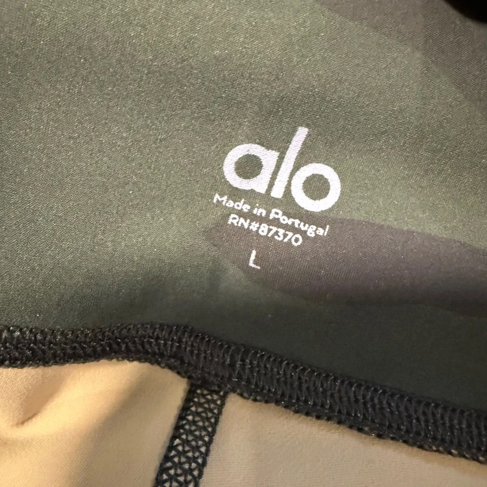 Alo Yoga Womens Vapor Leggings Large Camo Navy Green High Waist Camouflage